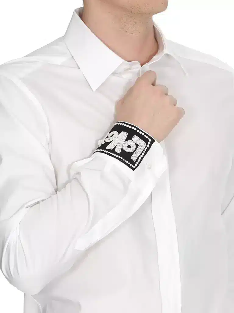 Dolce & Gabbana GOLD Slim Fit White Cotton Shirt